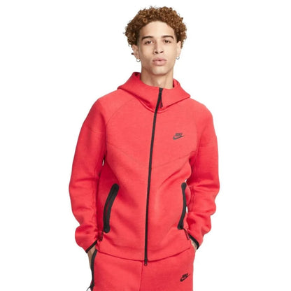 Nike Tech Fleece Full Zip Windrunner Heather Hoodie Red/Black  FB7921-672 Men's